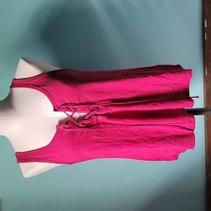SO Brand, Medium, Pink Lace Up Tank